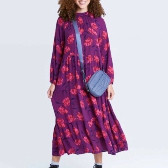 A New Day Purple Floral Dress New Medium - Picture 1 of 4